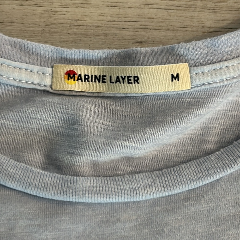 Marine Layer Light Blue Women's Basic Tee Size Me… - image 3